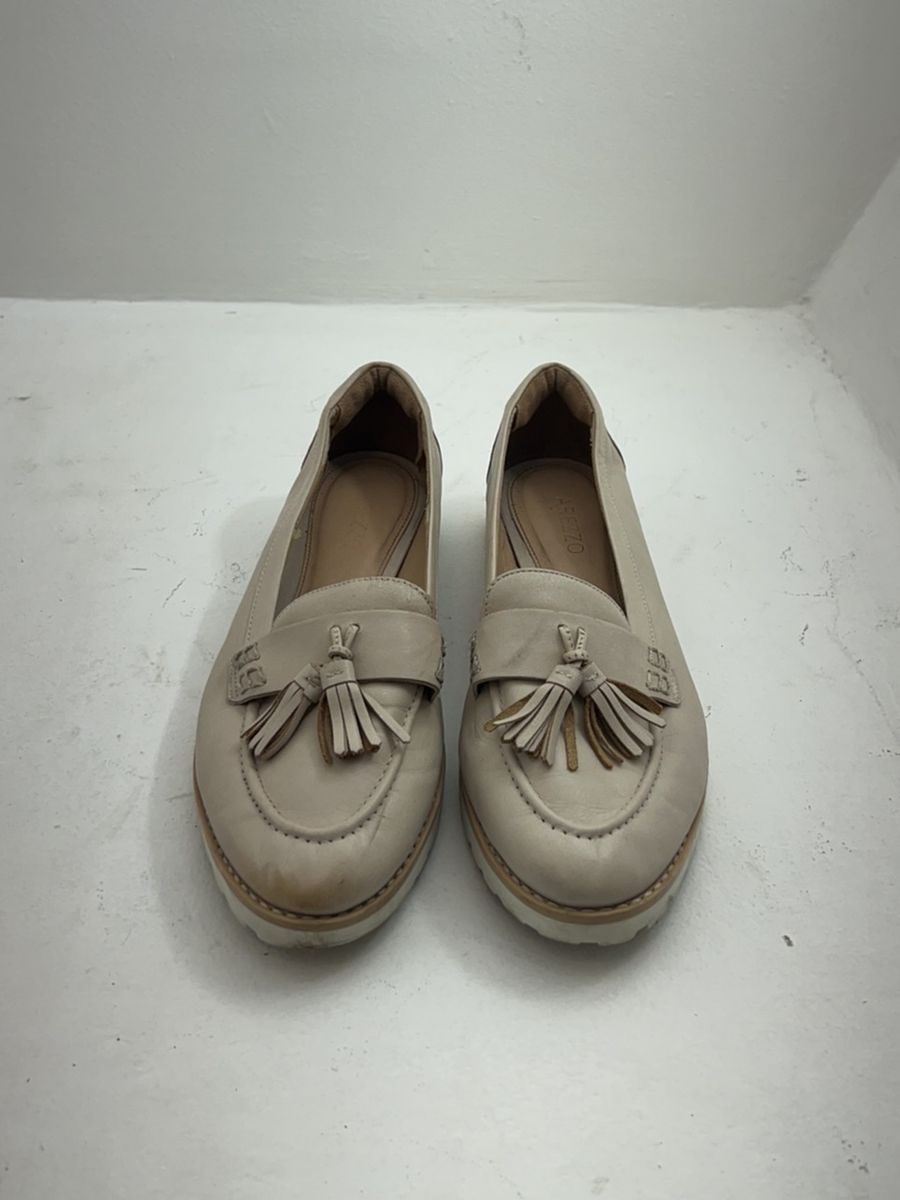 Mocassim Nude Sapato Feminino Arezzo Usado 73680362 Enjoei