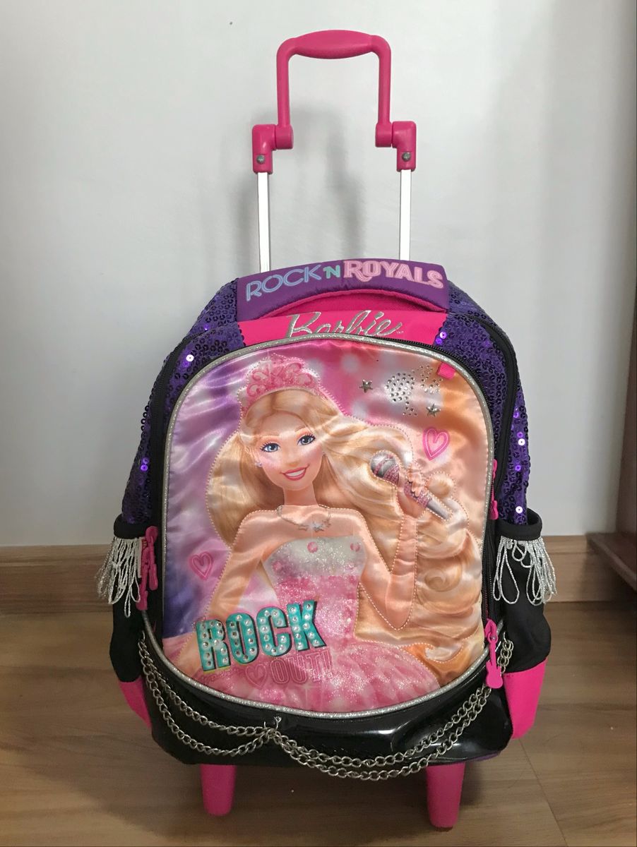 Mochila Escolar Barbie Rodinhas Rock N Royals Md 3bolso Sestini Item