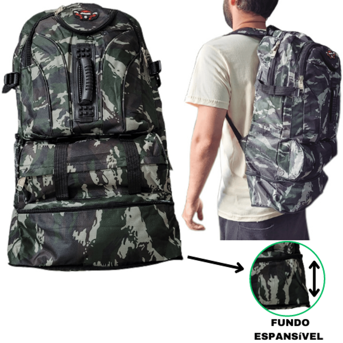 Mochila T Tica Camuflada Militar Ex Rcito Litros Camping Trilha