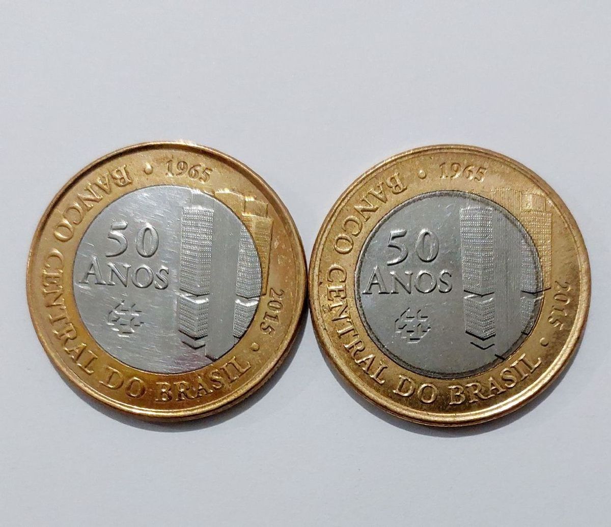 Moedas De 1 Real Banco Central 50 Anos Produto Vintage E Retro Casa