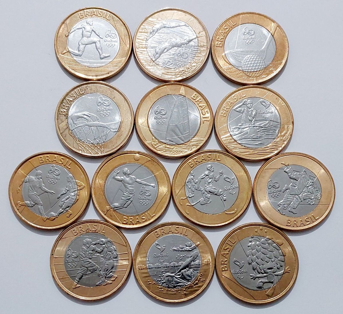 Moedas de 1 Real Olímpiadas Rio 2016 Produto Vintage e Retro Moedas