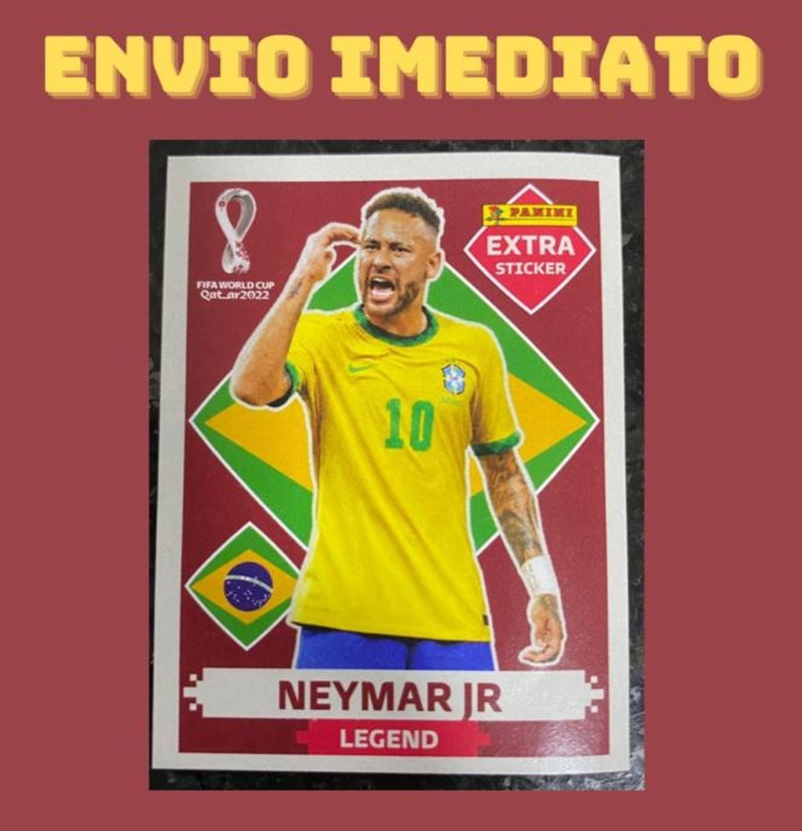 Neymar Bordo Figurinha Extra Legend Copa Do Mundo Livro Panini