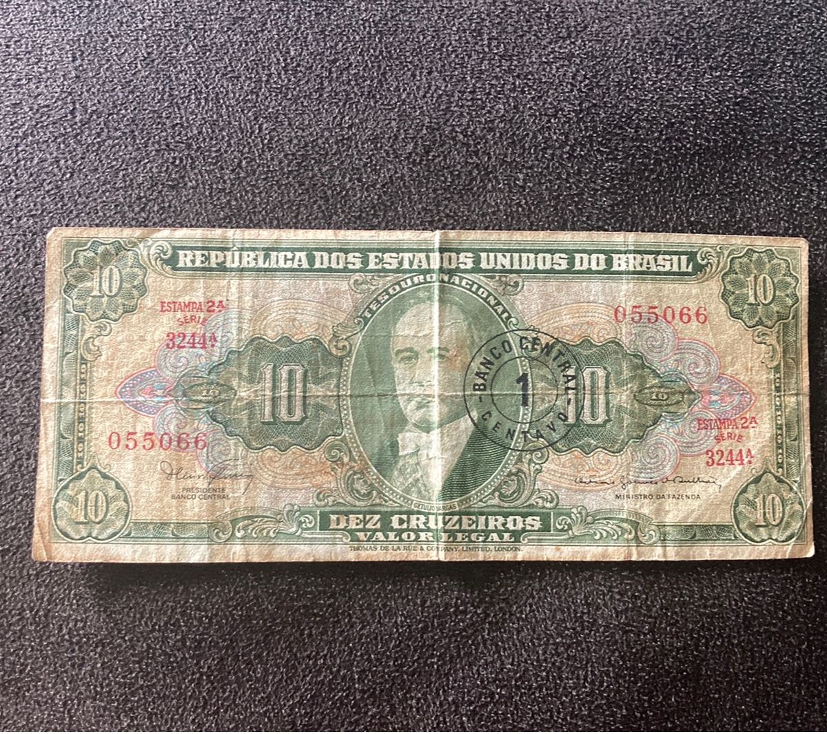 Nota C Dula Dez Cruzeiros Produto Vintage E Retro Banco Central Do