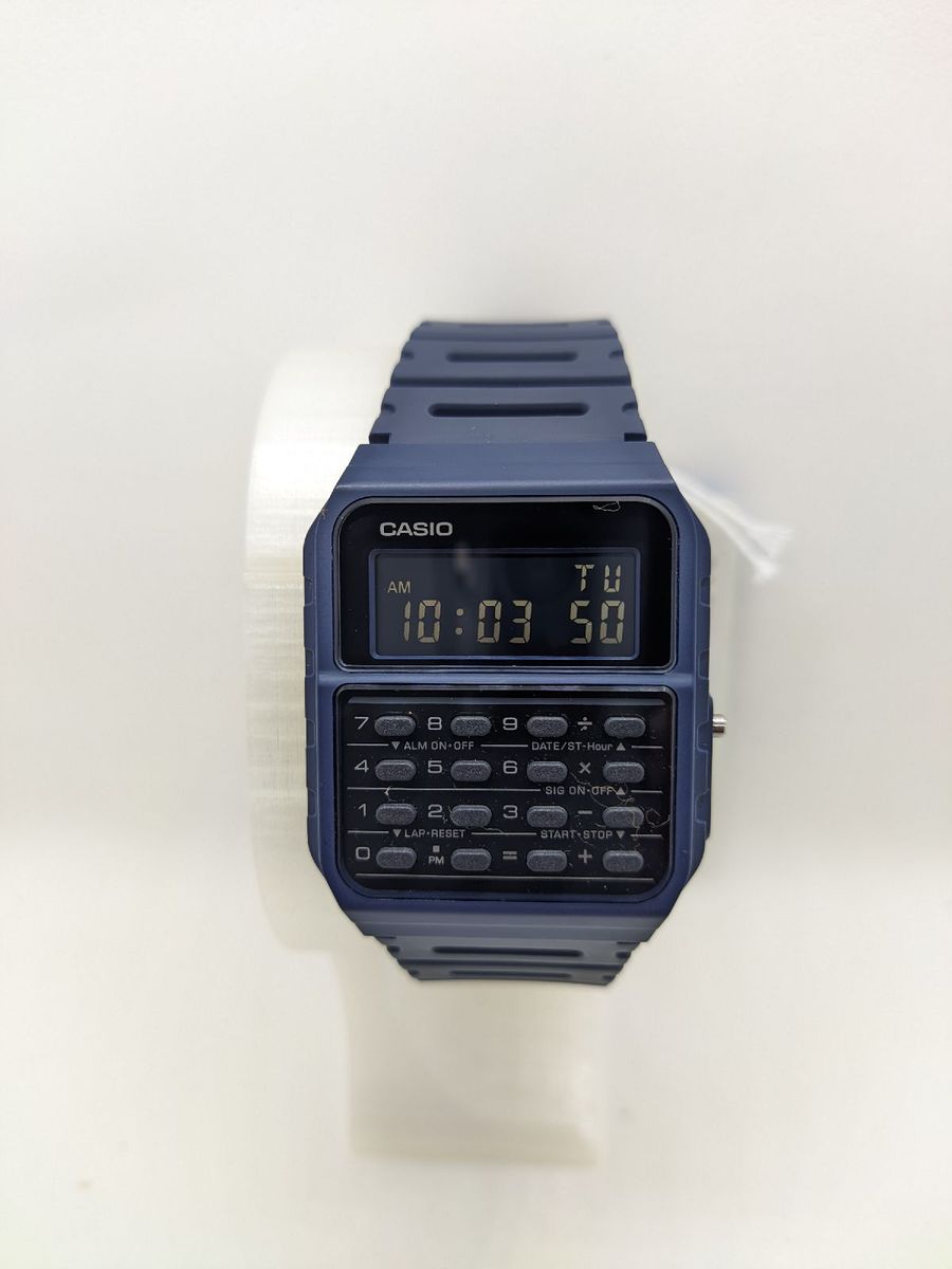 Novo sem Uso Relógio Casio Unissex Calculadora Data Bank Azul