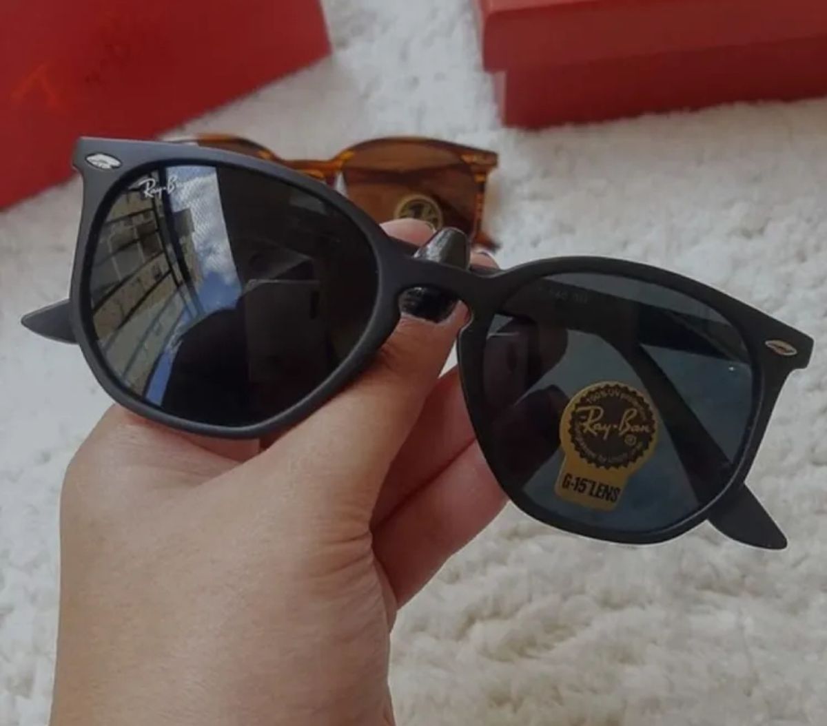 Culos De Sol Ray Ban Hexagonal Acetato Preto Masculino E Feminino