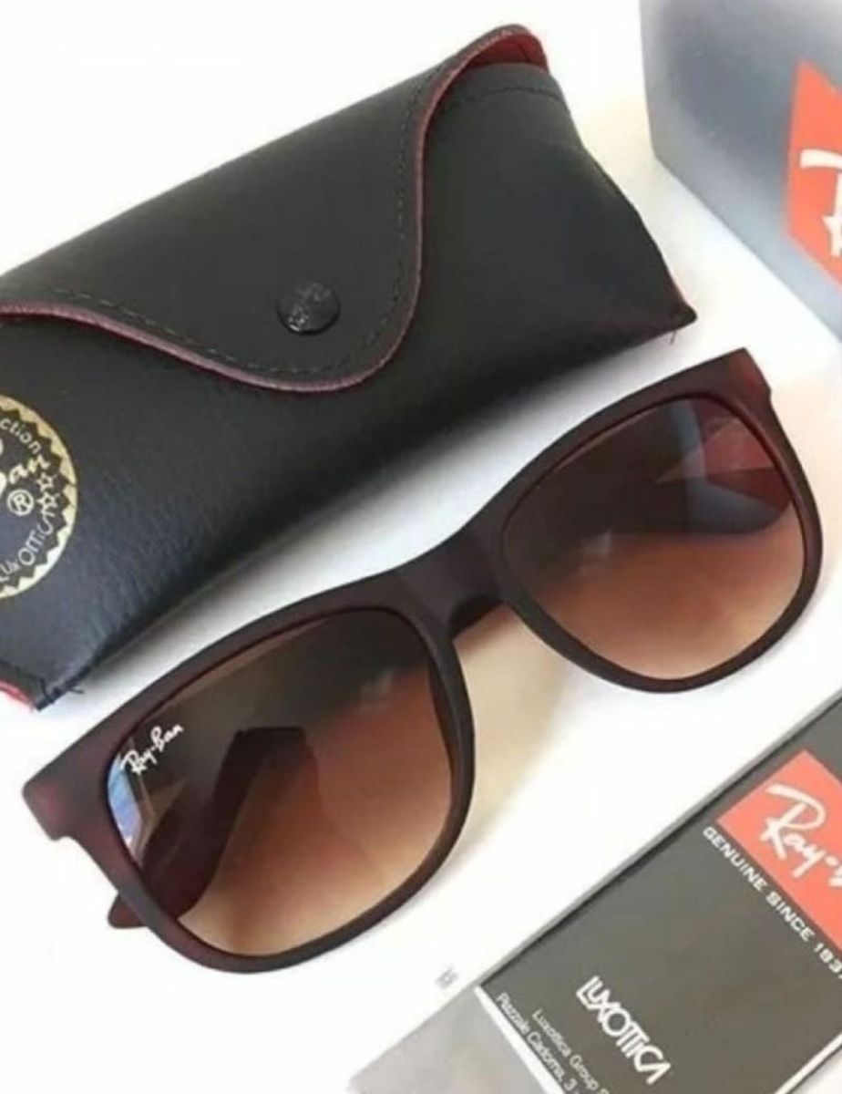 Óculos de Sol Ray Ban Justin Marrom Fosco Importado Óculos Masculino