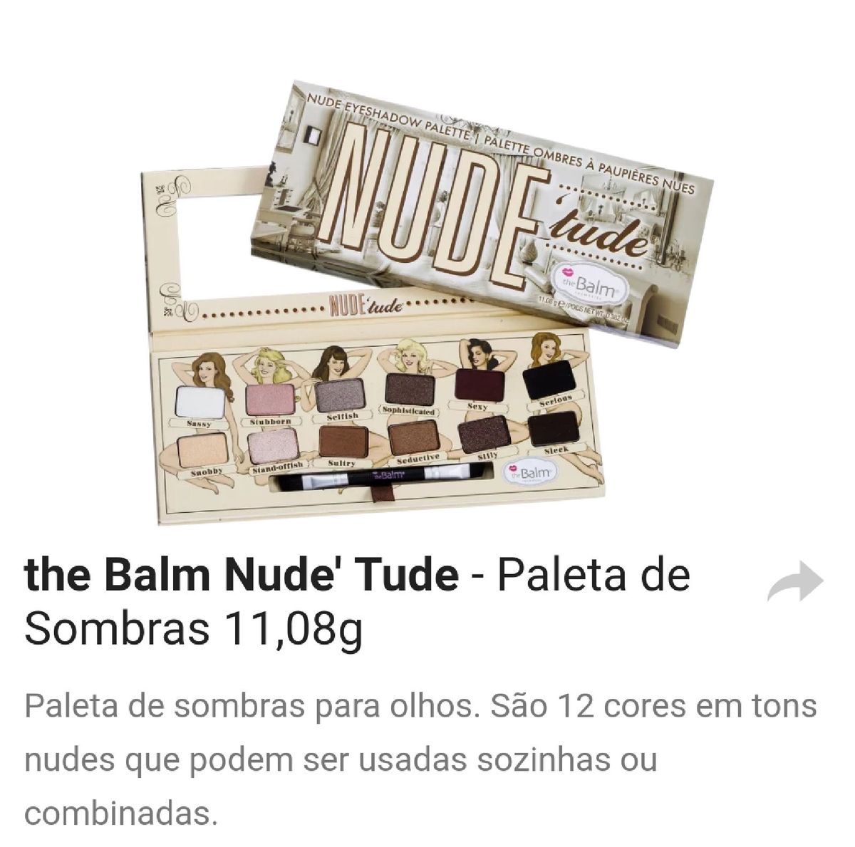 Paleta De Sombras The Balm Maquiagem Feminina The Balm Nude Tude