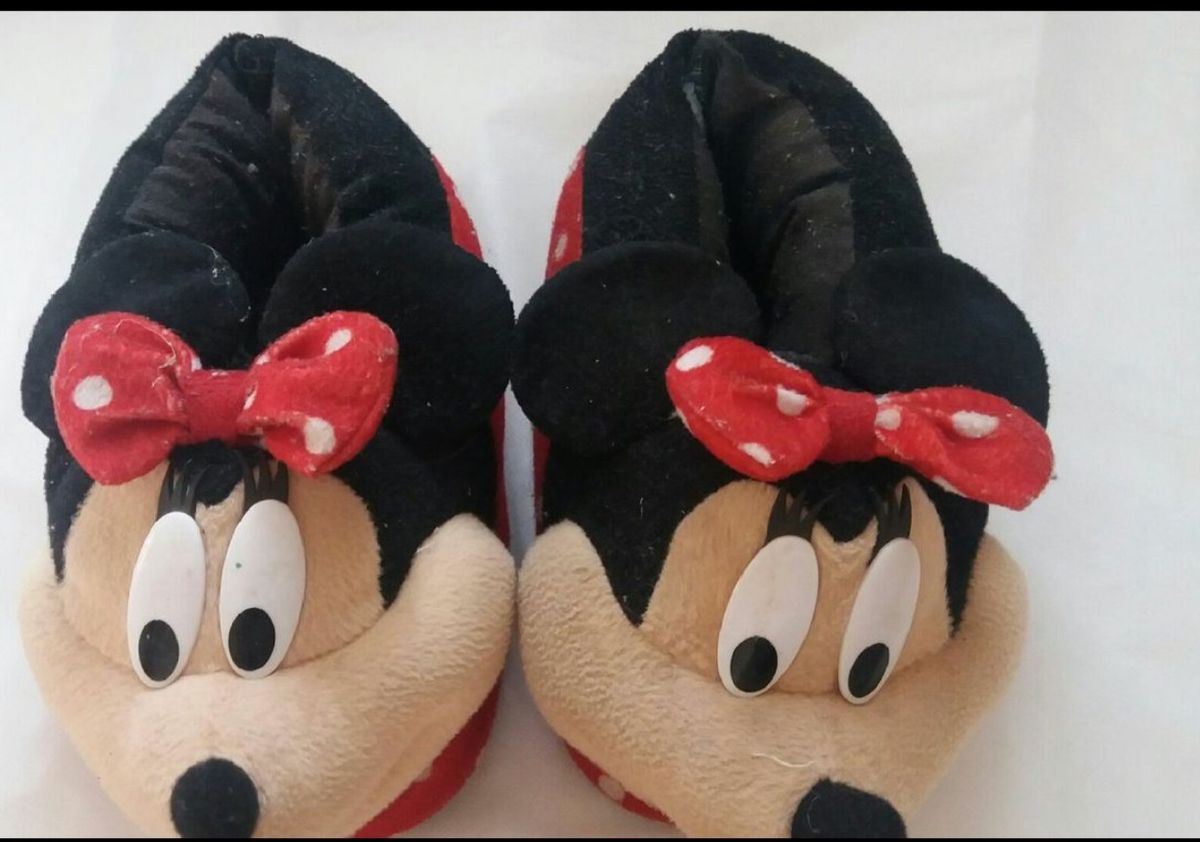 Pantufa Infantil Da Minnie Cal Ado Infantil Para Meninas Disney Usado