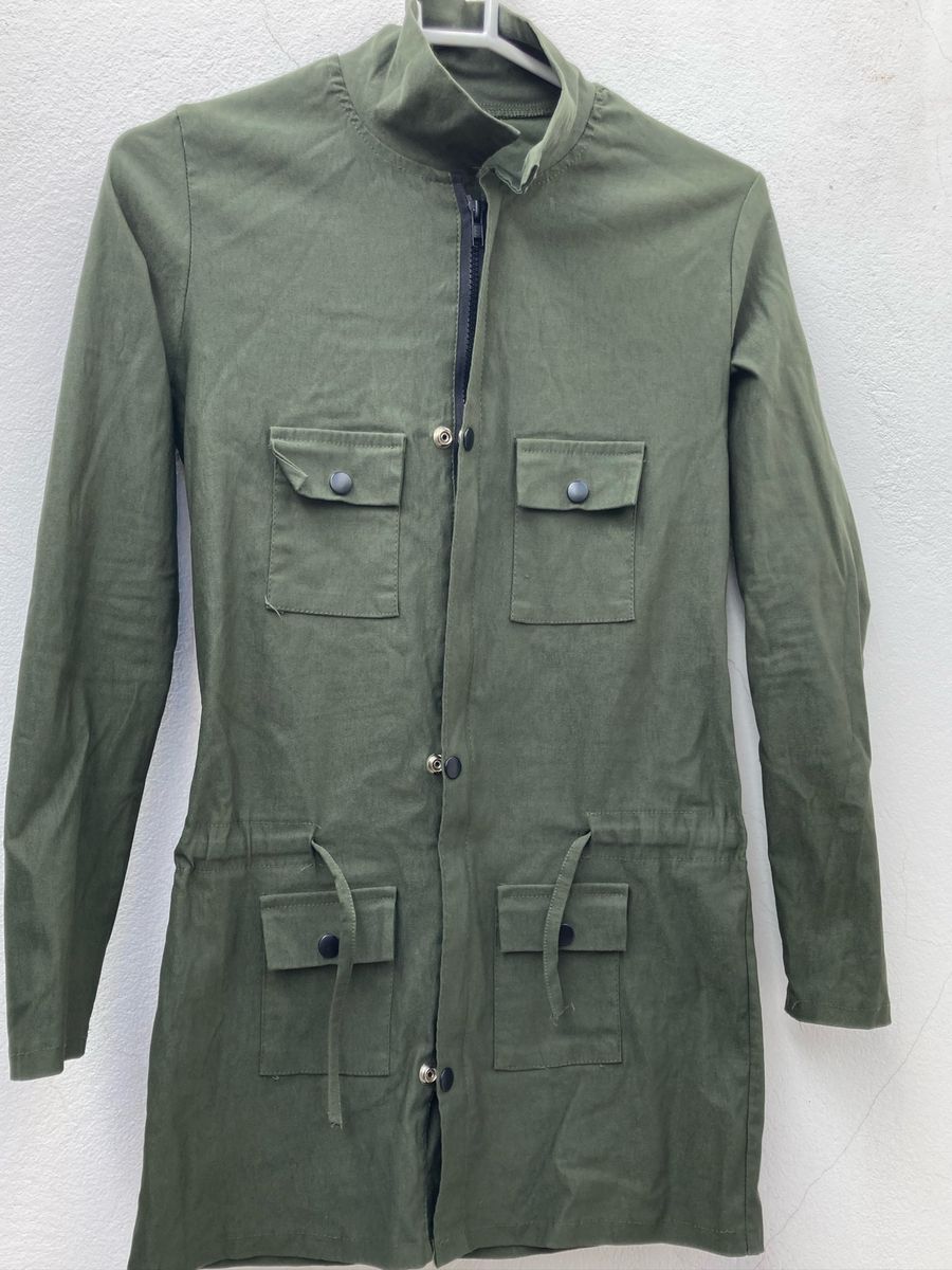 Parka Verde Militar Casaco Feminino Usado 73245897 Enjoei