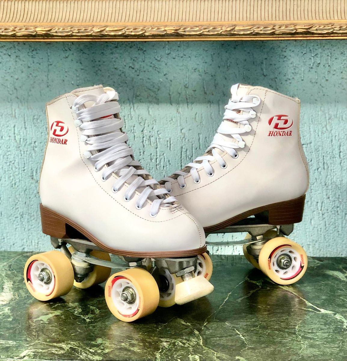 Patins Branco Quad Rodas Lindo Moda Esportiva Feminina Hondar Usado