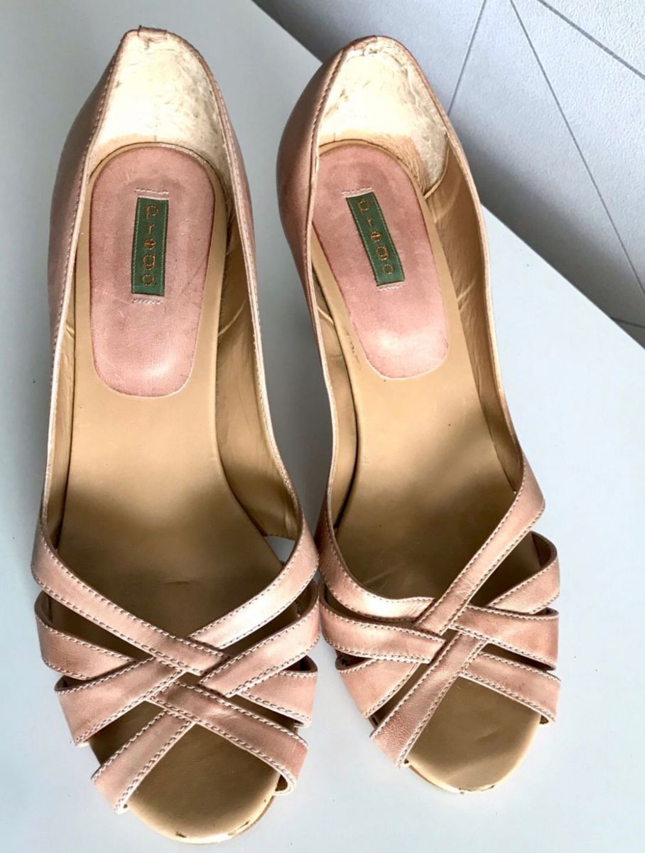 Peep Toe Nude Sapato Feminino Prego Usado 75208558 Enjoei