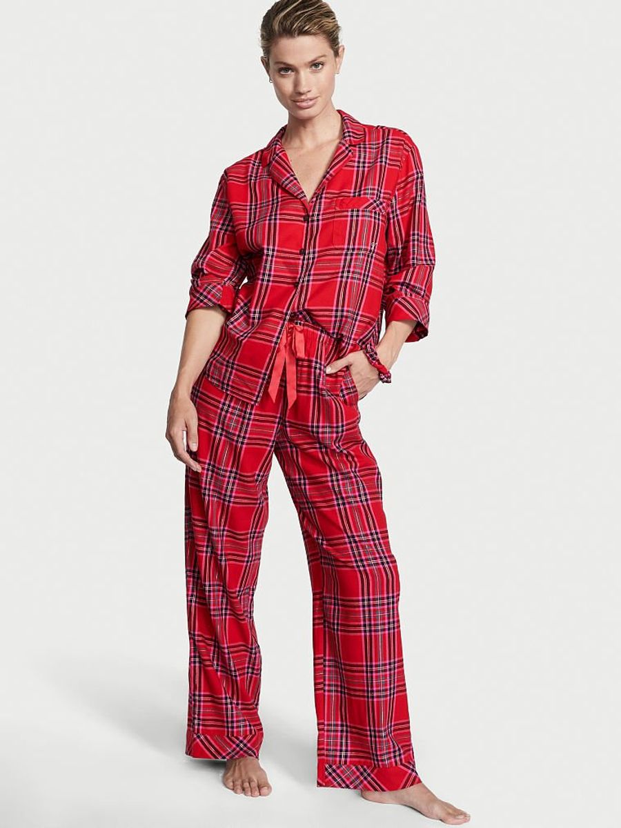 Pijama Victorias Secret Flanelado Xadrez Rosa Vermelho Gg Lingerie