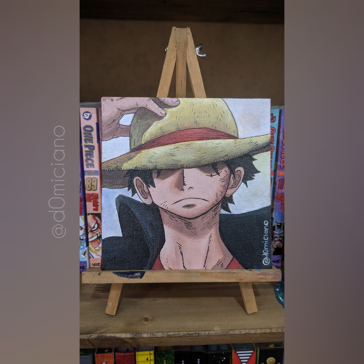 Pintura Em Tela Quadro Monkey D Luffy One Piece Anime Fanart Arte E