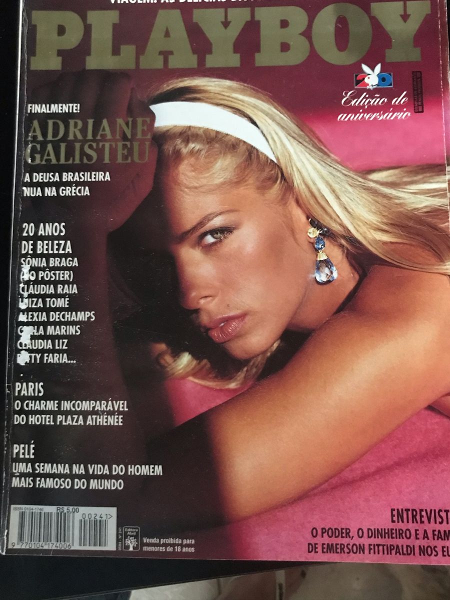 Playboy Adriane Galisteu Edição 241 agosto 1995 Livro Playboy Usado