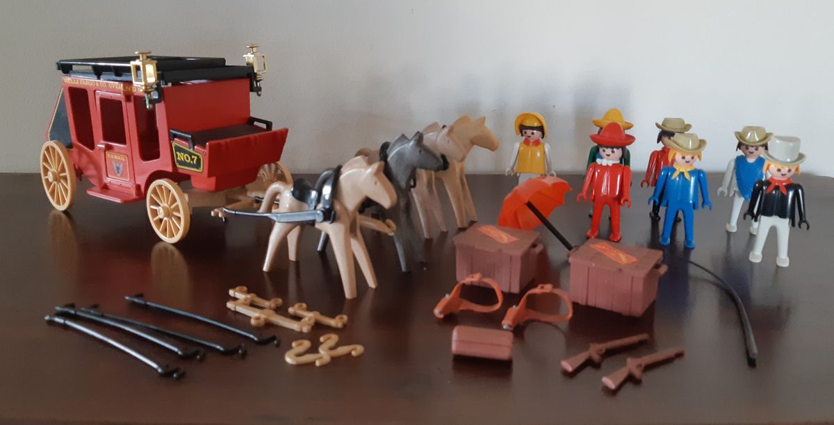 Playmobil Carruagem Dilig Ncia Velho Oeste Trol Antigo Produto