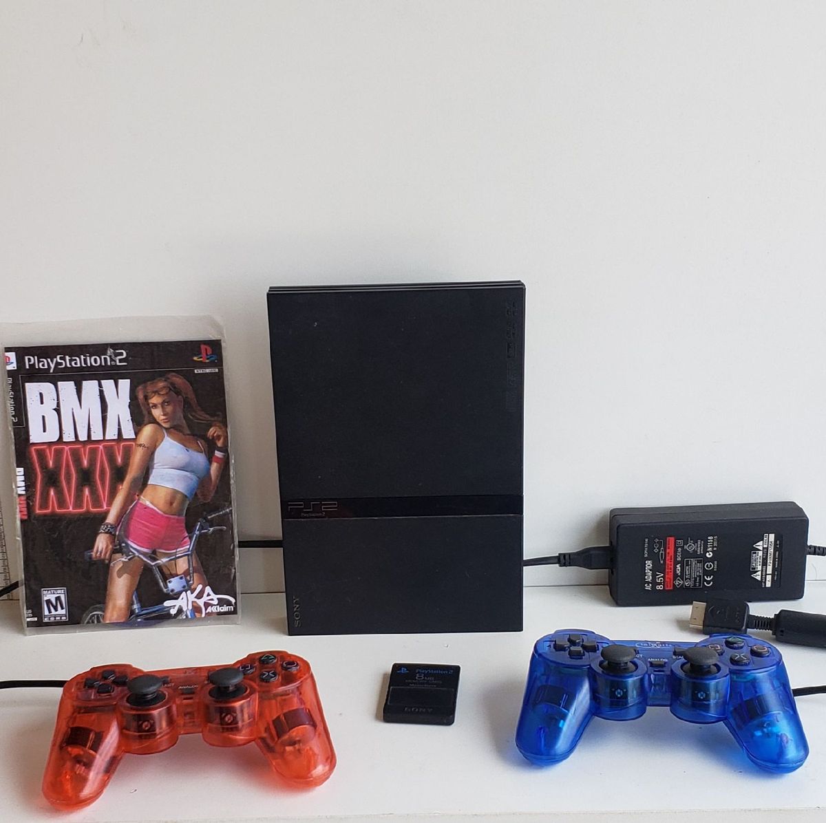 Playstation 2 Slim Desbloqueado Dois Controles Console De