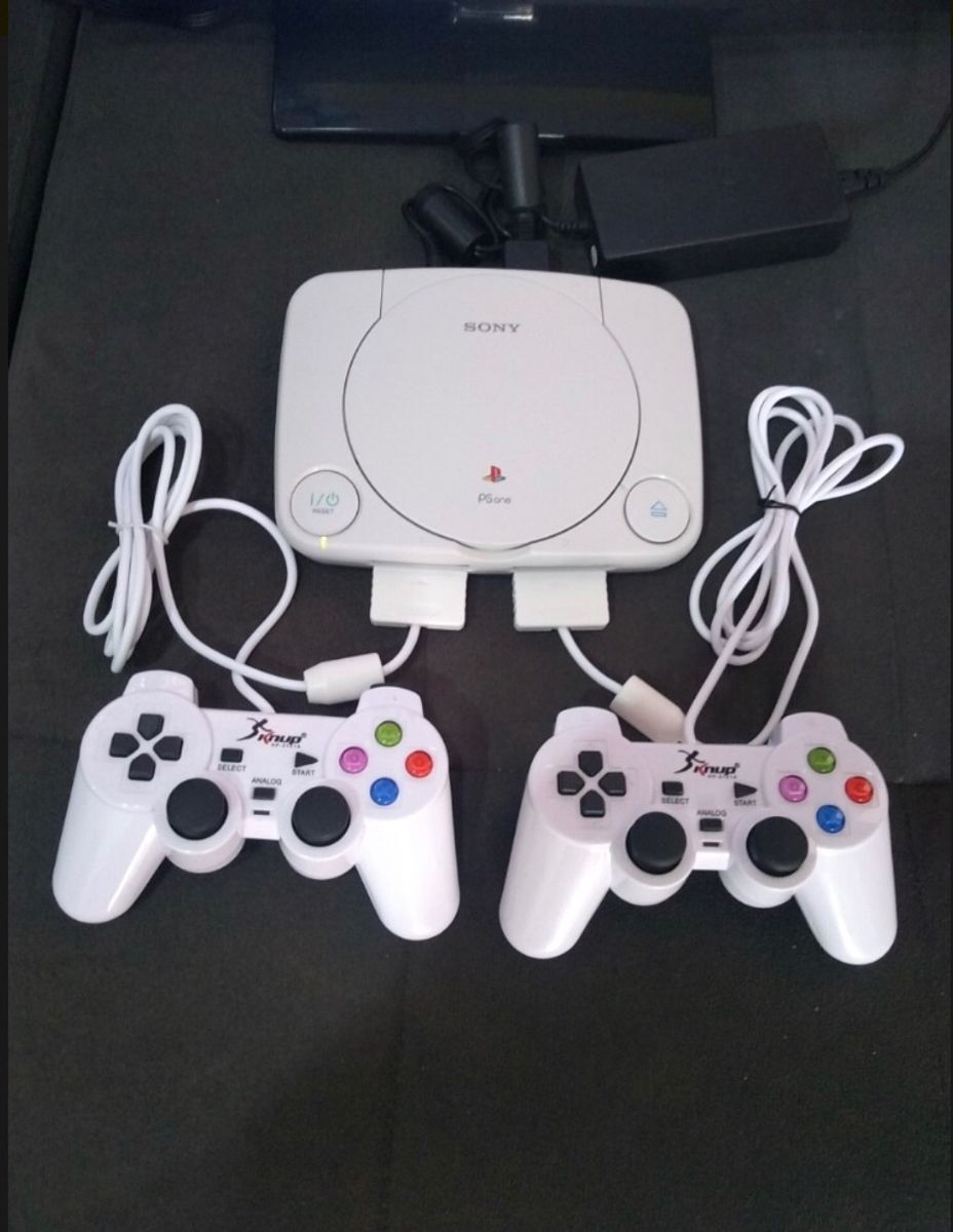 Playstation Ps Sony Slim Baby Psone Completo Jogos Branco Jogo De