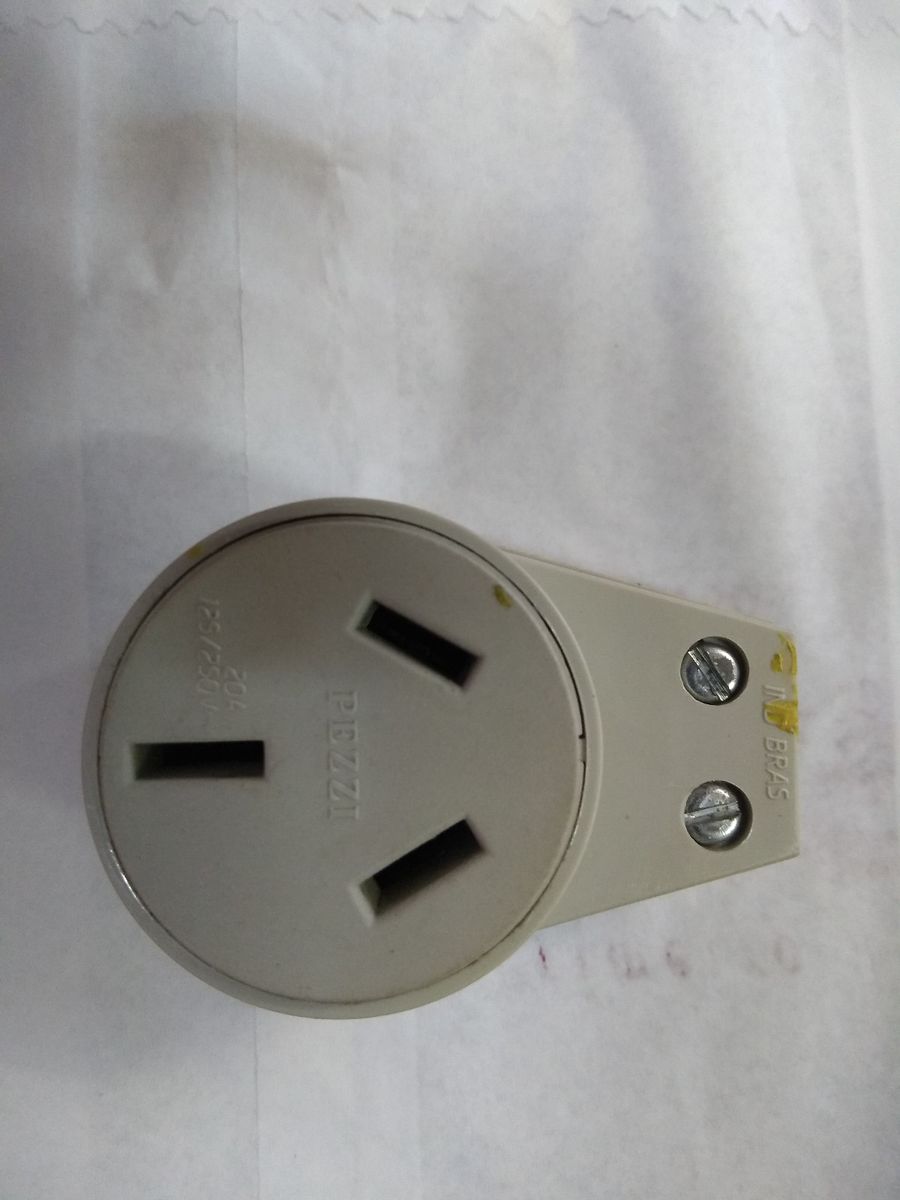 Plug Antigo Pinos Chatos Ou Dois Pinos Chatos Redondo Ou Toamada