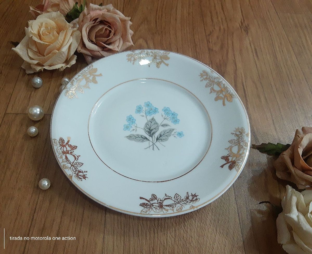 Prato de Sobremesa Bolo Porcelana Real Antiga Móvel de Antiquário