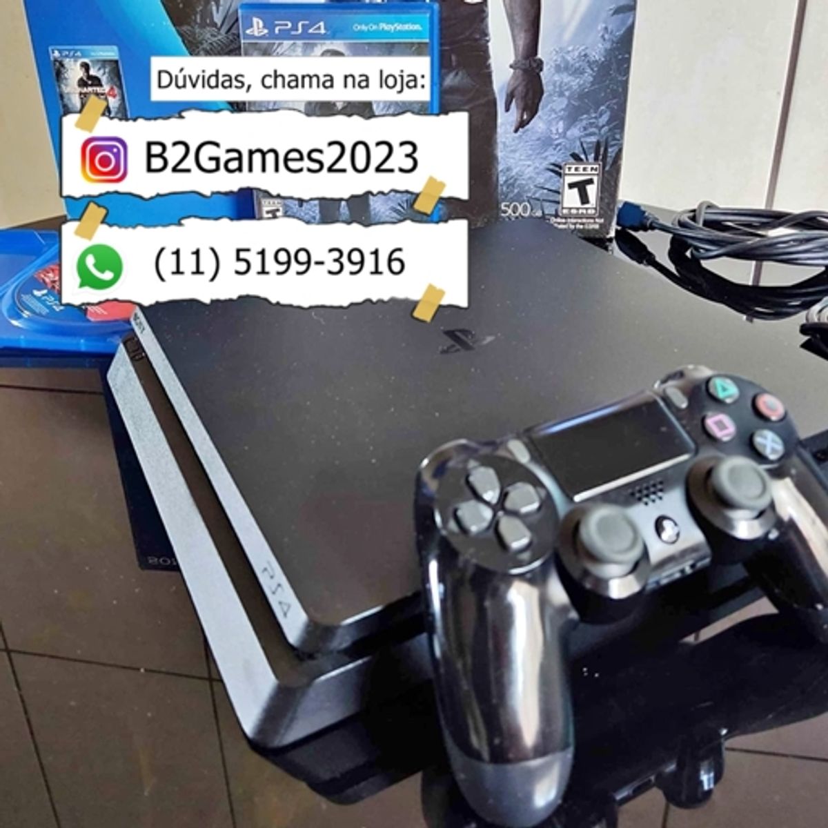 Ps Playstation Gb Hd Controle E Jogos Console De Videogame