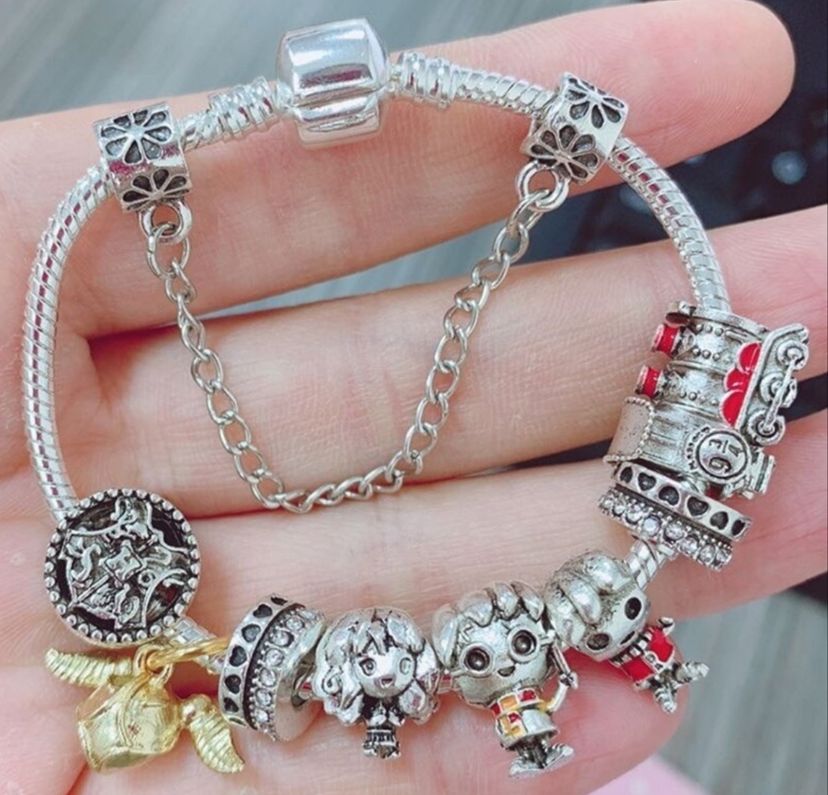 Pulseira Harry Potter Berloques Insp Pandora Bijuteria Feminina Nunca