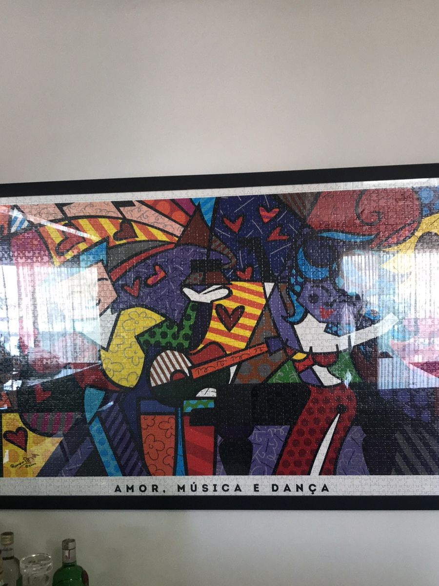 Quadro Quebra Cabeça Romero Brito Item de Decoração Usado 56058743