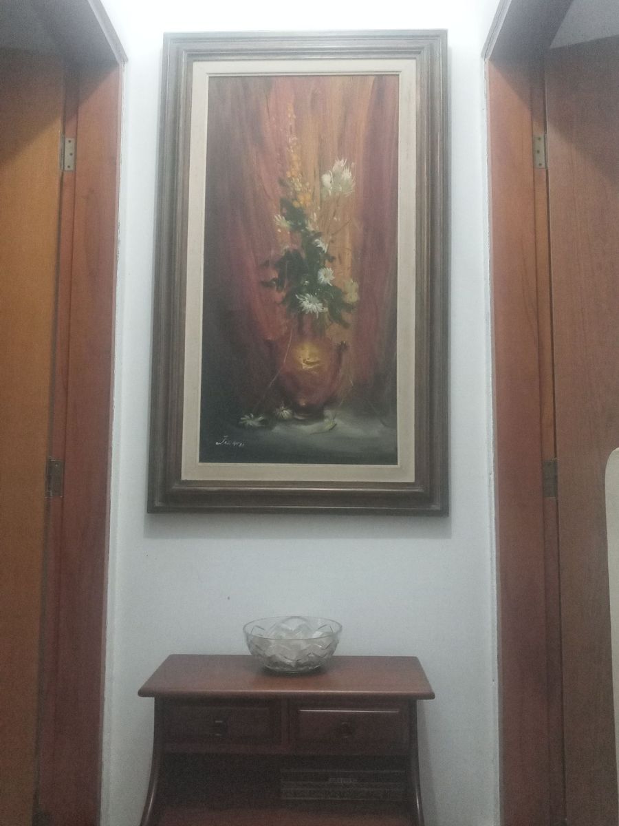 Quadro Vaso de Flores 1 35 M Assinado Móvel de Antiquário Usado