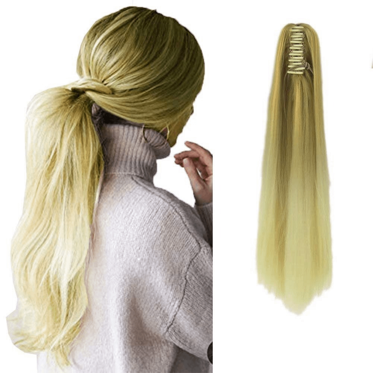 Rabo De Cavalo Loiro Ombre Hair Liso Produto P Cabelos Feminino