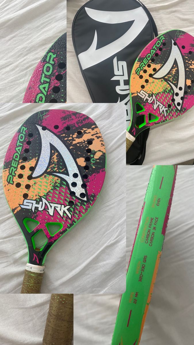 Raquete De Beach Tennis Shark Predator Andre Baran Item P Esporte E