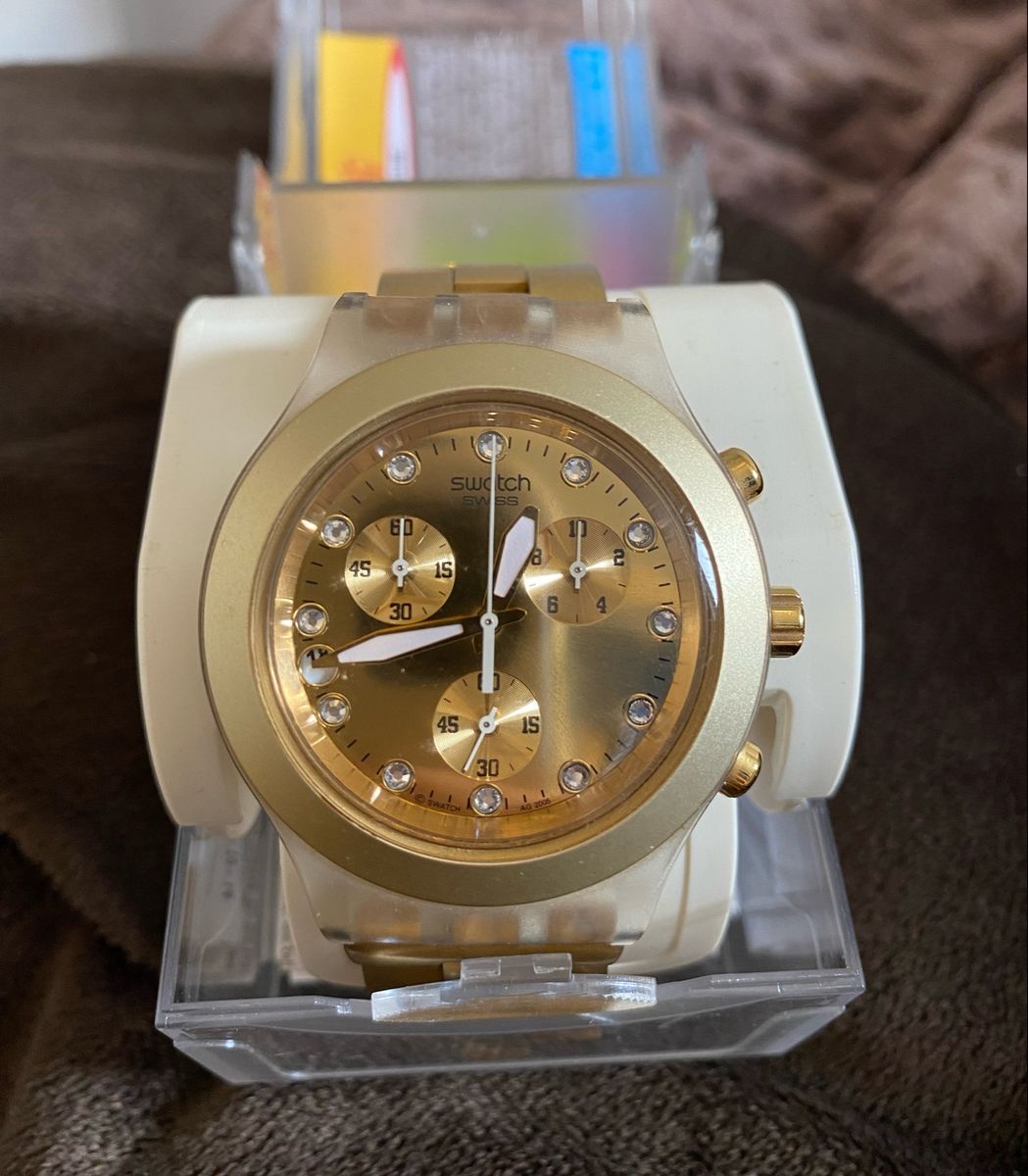 Rel Gio Dourado Swatch Rel Gio Feminino Swatch Usado Enjoei