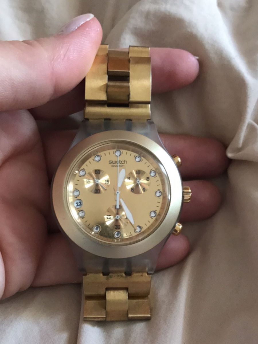 Rel Gio Swatch Dourado Rel Gio Feminino Swatch Usado Enjoei