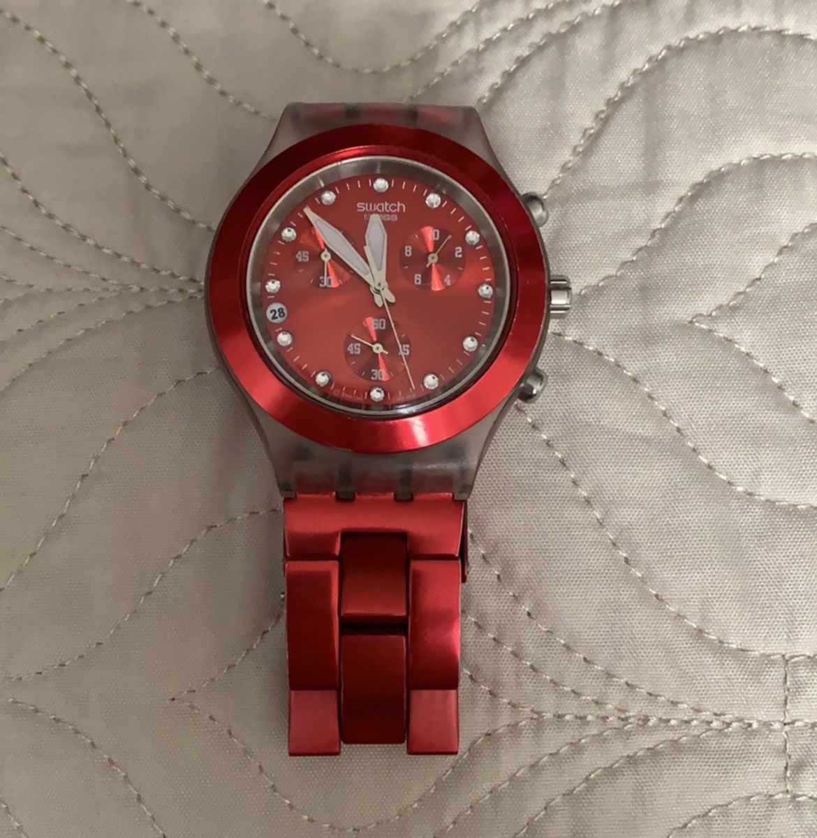 Relógio Swatch Vermelho Relógio Feminino Swatch Usado 34272772 enjoei