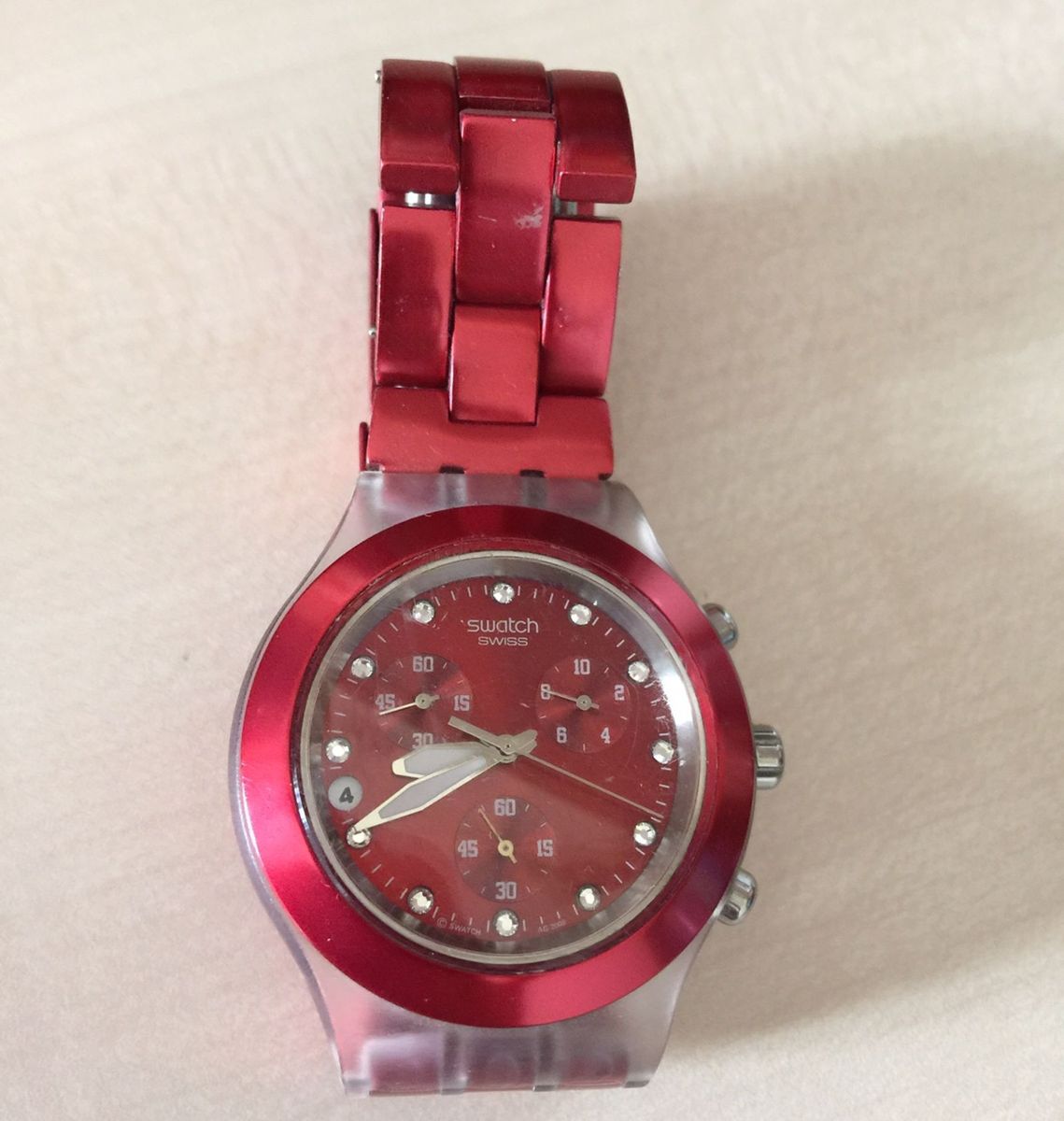 Rel Gio Swatch Vermelho Rel Gio Feminino Swatch Usado Enjoei