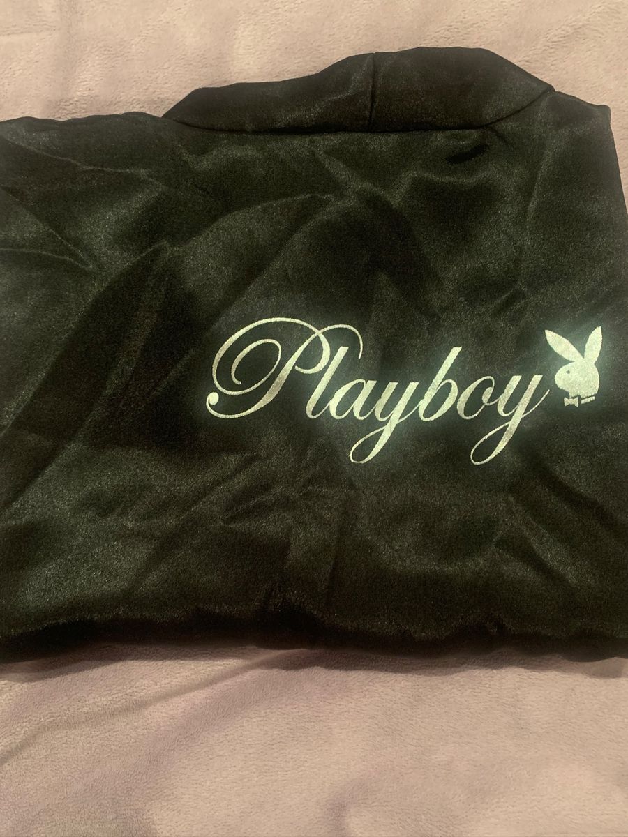 Robe Em Cetim Playboy Preto Lingerie Feminina Playboy Usado 53269248