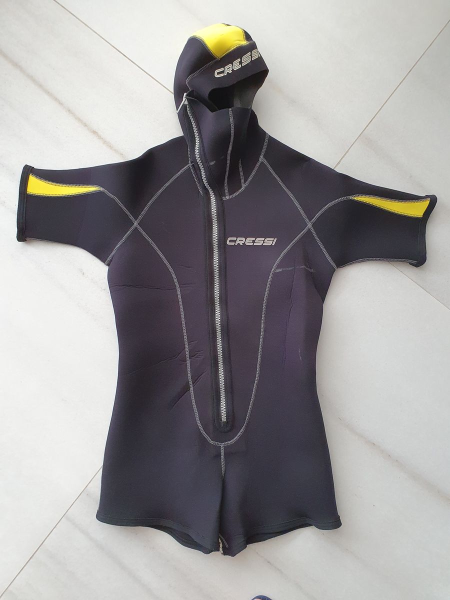 Roupa Mergulho Neoprene Curta Modelo Masculino Touca Roupa