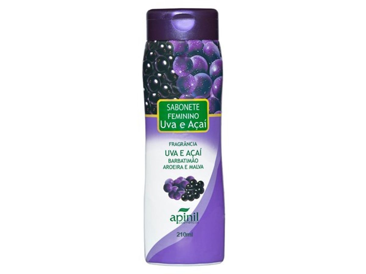 Sabonete Íntimo Uva e Açai 210ml Apinil Cosmético Feminino Apinil