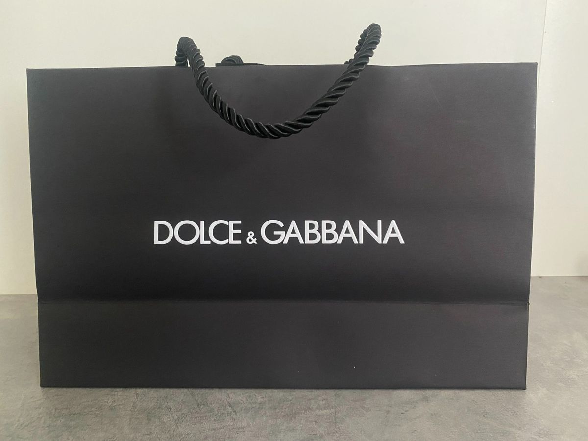 Sacola Embalagem Dolce Gabbana Dg Original Preta Bolsa De M O