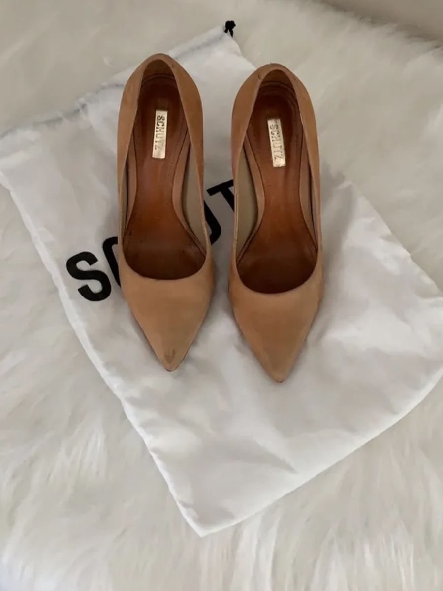 Salto Scarpin Nude Schutz Sapato Feminino Schutz Usado Enjoei