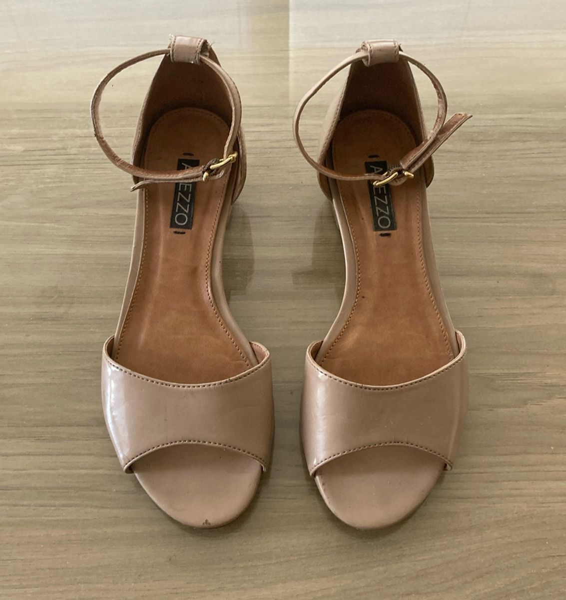 Sandália Baixa Nude Arezzo Rasteira Feminina Arezzo Usado 102228539