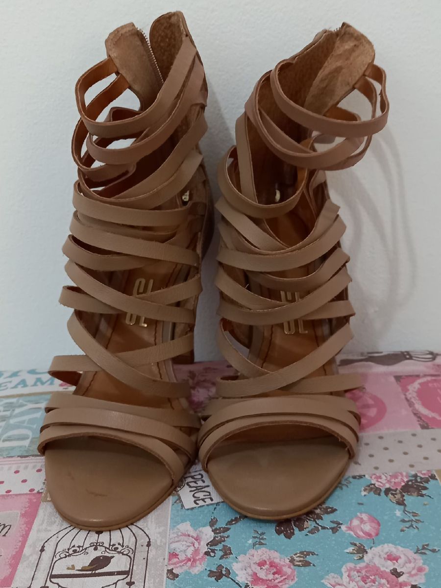 Sandalia Gladiadora Nude Sandália Feminina Santa Lolla Usado 76704124