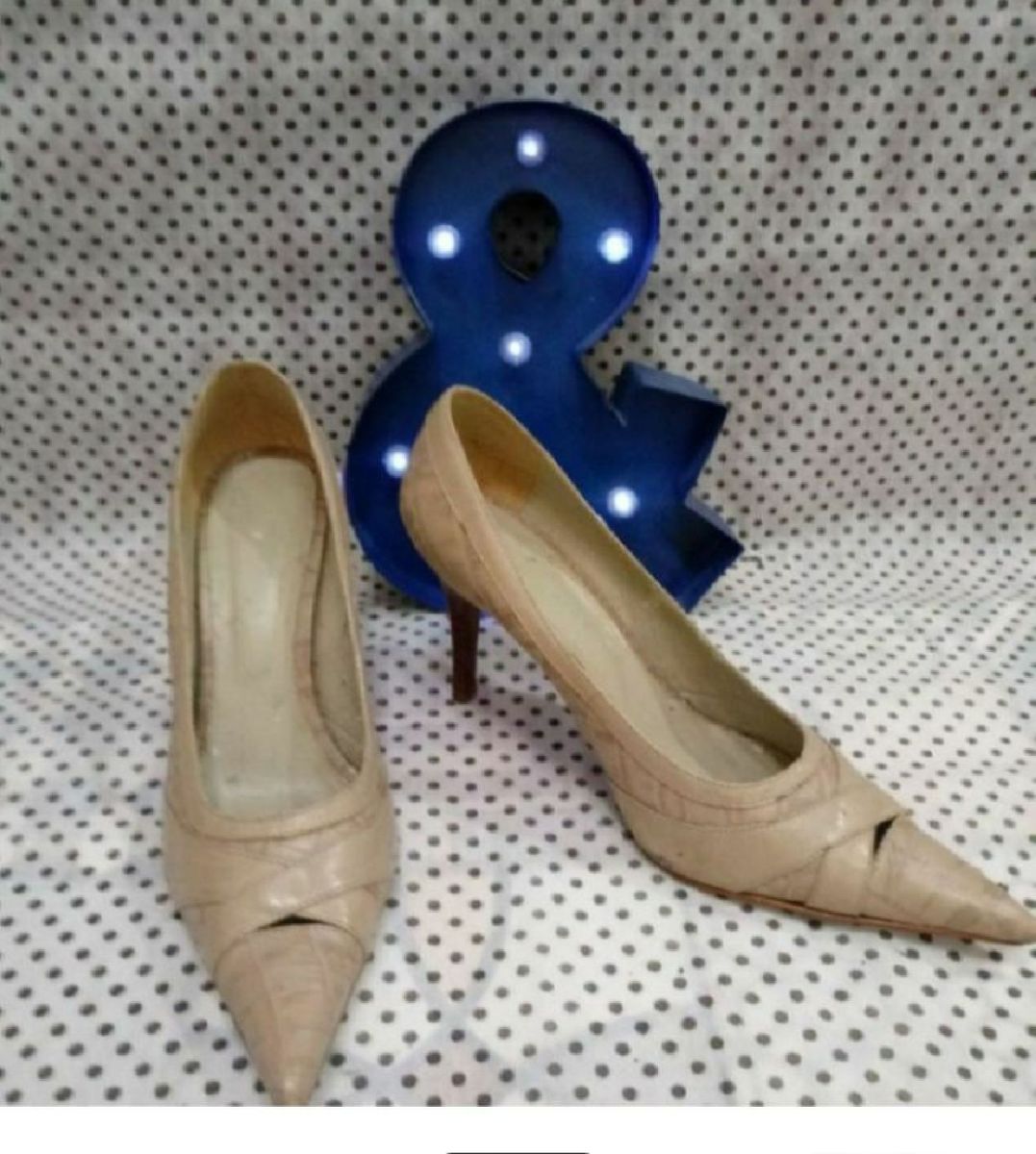 Sapato Scarpin Nude Couro Sapato Feminino Regina Rios Usado