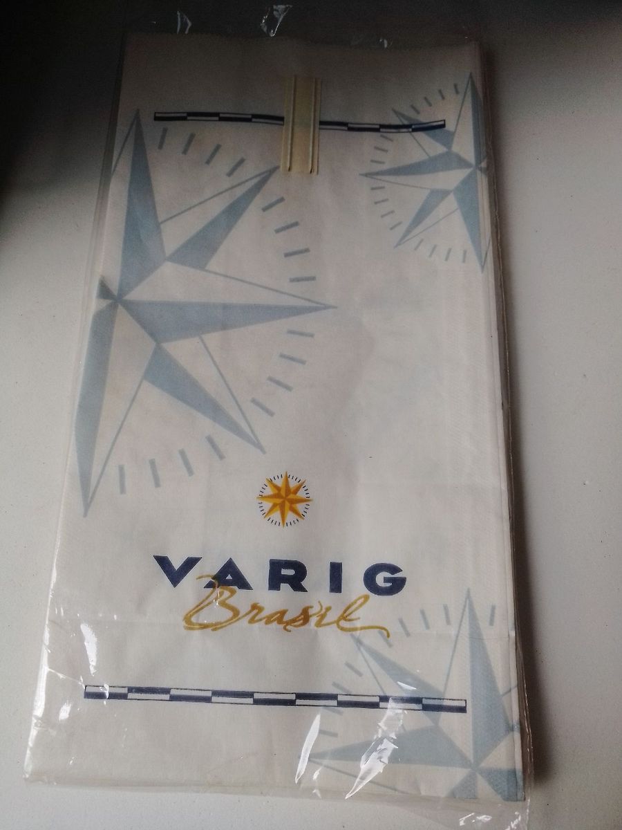 Saquinho De Papel Varig X Cm Para Colecionador Produto Vintage