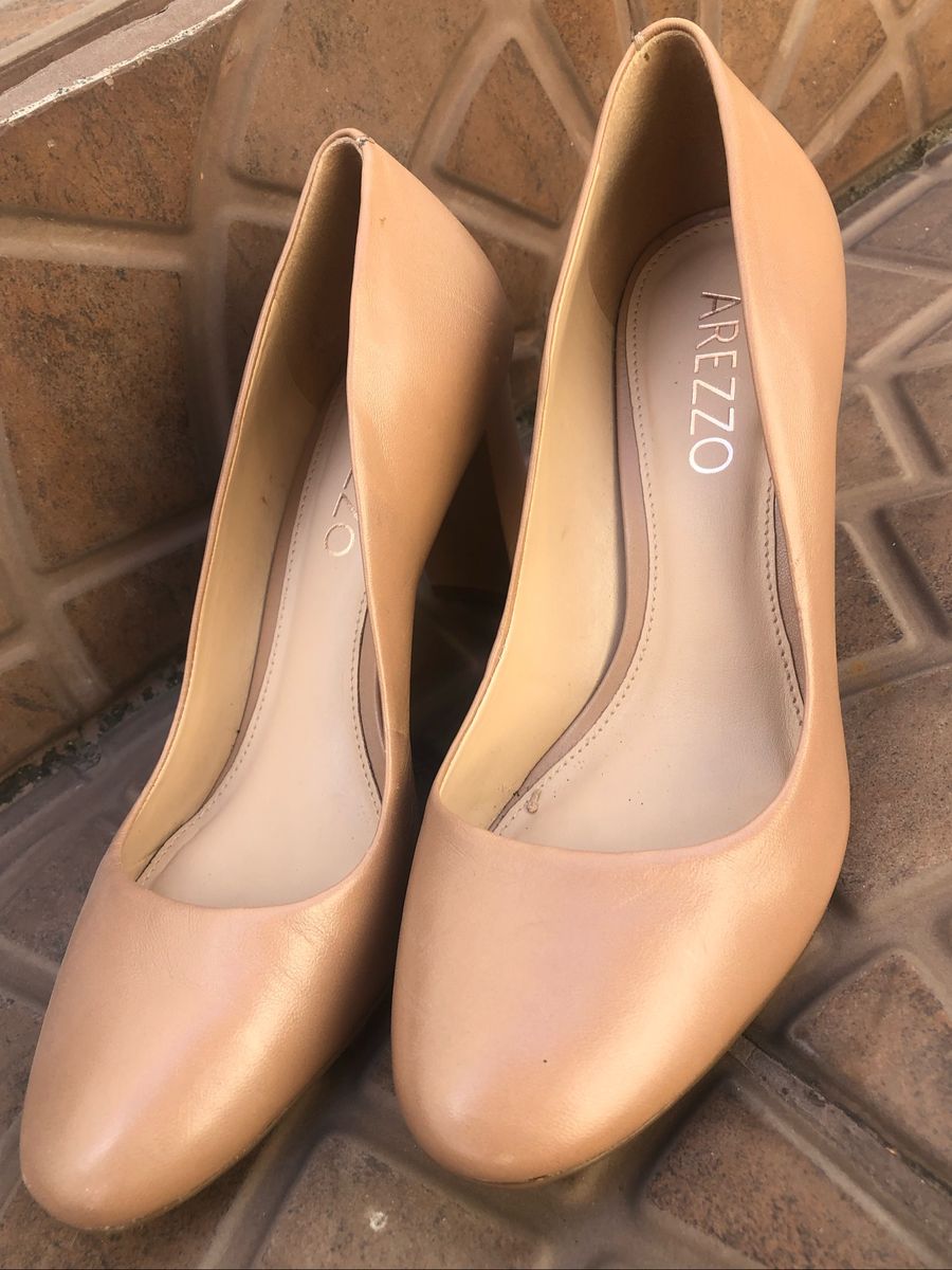 Scarpin Arezzo Nude Couro Sapato Feminino Arezzo Usado 59207500 Enjoei