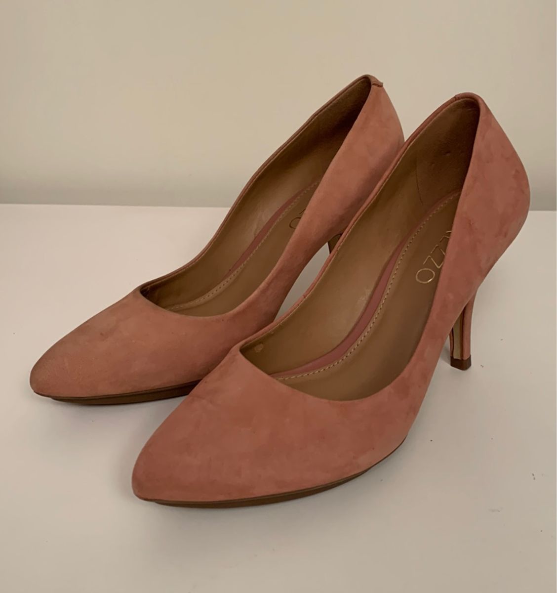 Scarpin Nude Rose Arezzo Couro Sapato Feminino Arezzo Nunca Usado