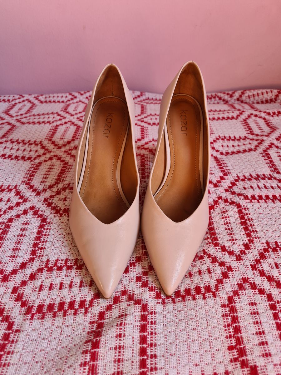 Scarpin Nude Salto Alto Sapato Feminino Kazar Usado 72976542 Enjoei