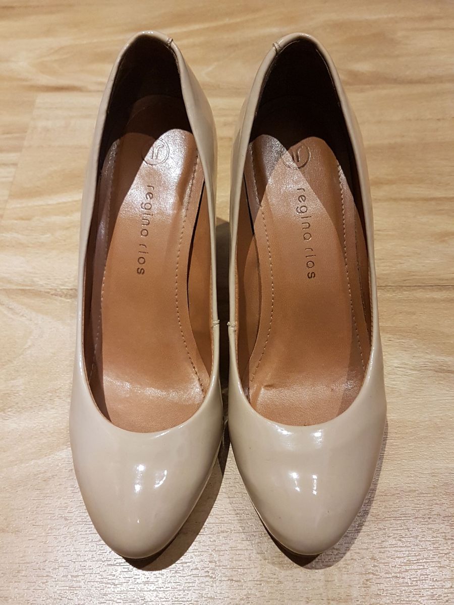 Scarpin Nude Verniz Sapato Feminino Regina Rios Usado Enjoei