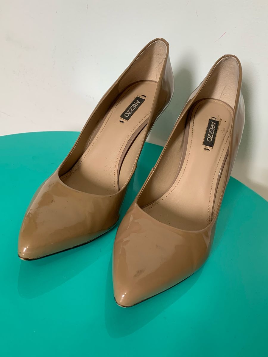 Scarpin Nude Verniz Sapato Feminino Arezzo Usado 37840458 Enjoei