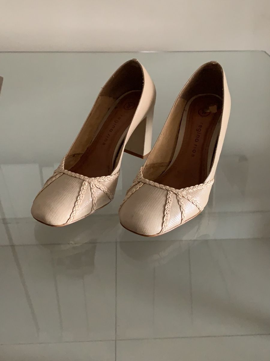 Scarpin Nude Sapato Feminino Regina Rios Usado 76275191 Enjoei