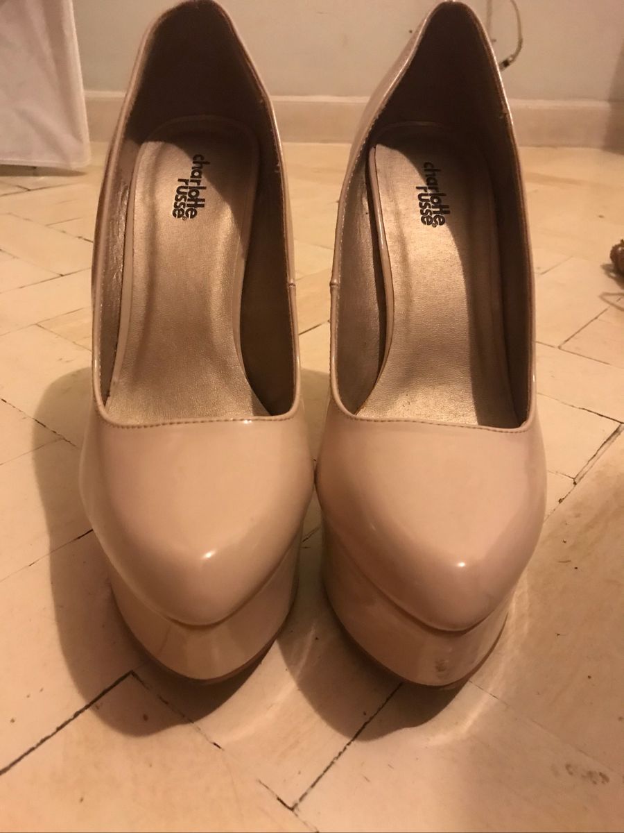 Scarpin Plataforma Nude Maravilhoso Sapato Feminino Charlotte Rousse