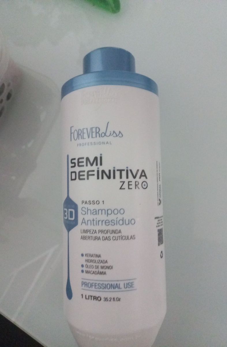 Semi Definitiva Zero Shampoo Anti Res Duos Litro Produto P Cabelos